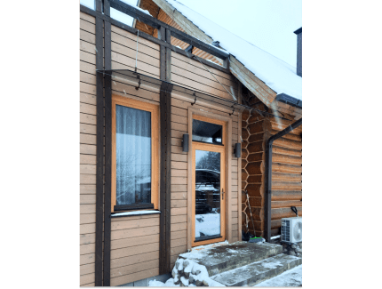 Стеклянный козырек на вантах фото