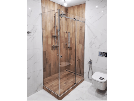 Душевой уголок раздвижной прозрачный фото