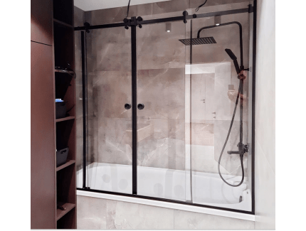 Стеклянная ширма на ванну раздвижная