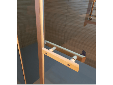 Деревянная ручка для стеклянной двери бани