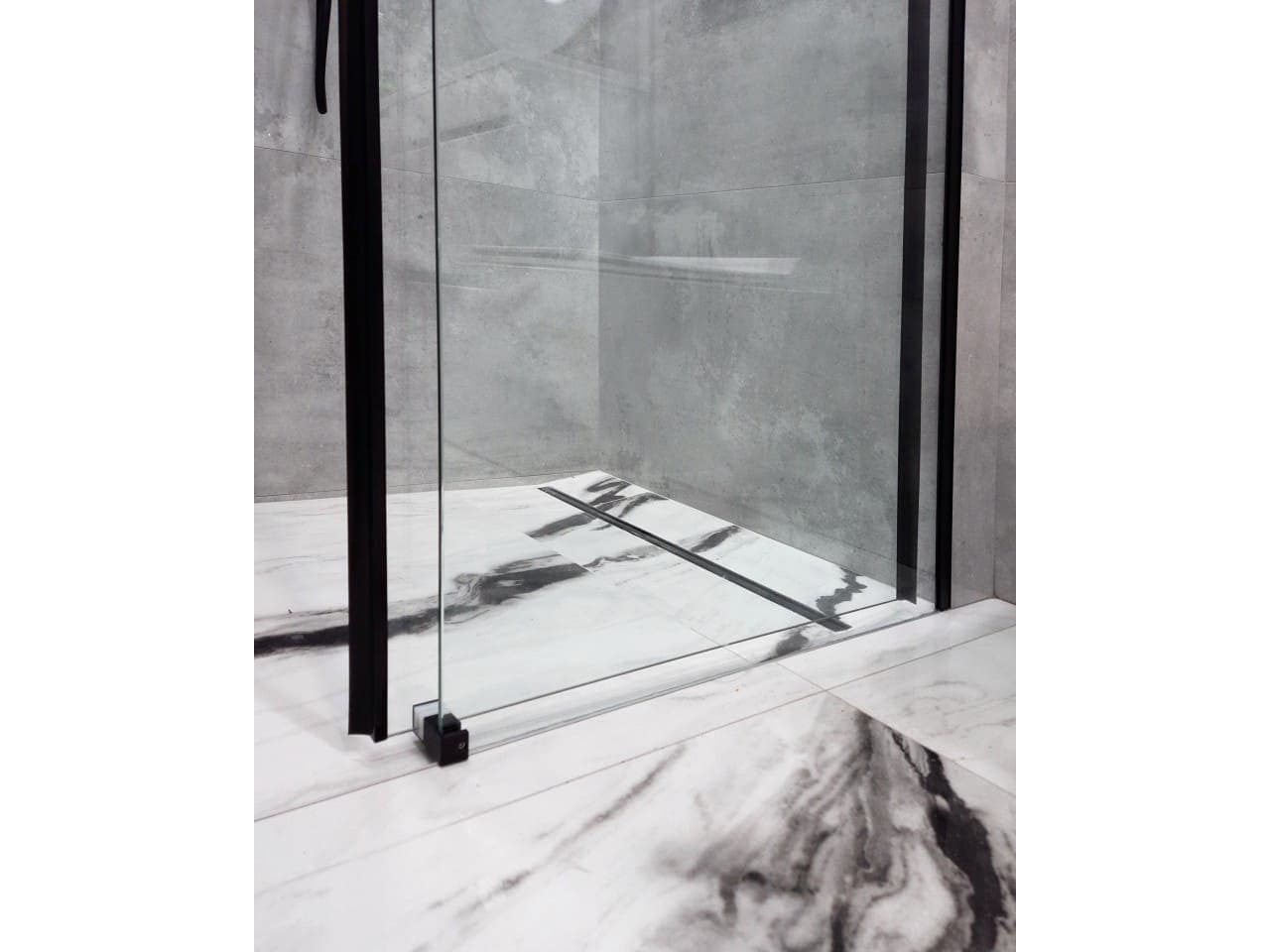 fittings-for-sliding-shower-partition-in-black Фурнитура для раздвижной душевой перегородки черного цвета