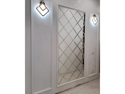 Прямоугольное панно из зеркальной плитки на стену фото