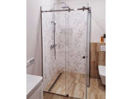 Душевой уголок с сатиновым цветом профиля фото