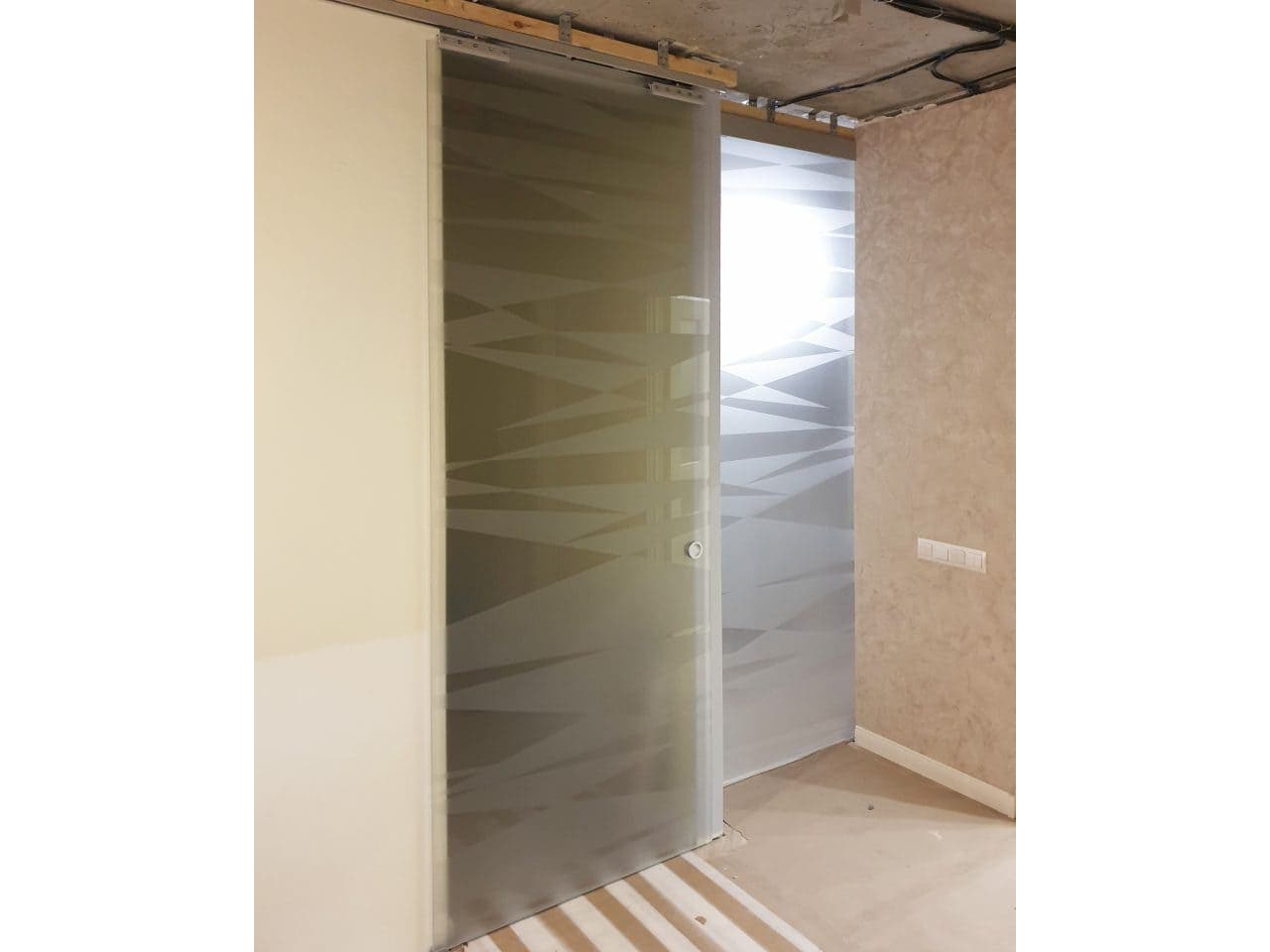 single-glass-sliding-door-photo Одинарная стеклянная дверь раздвижного типа фото